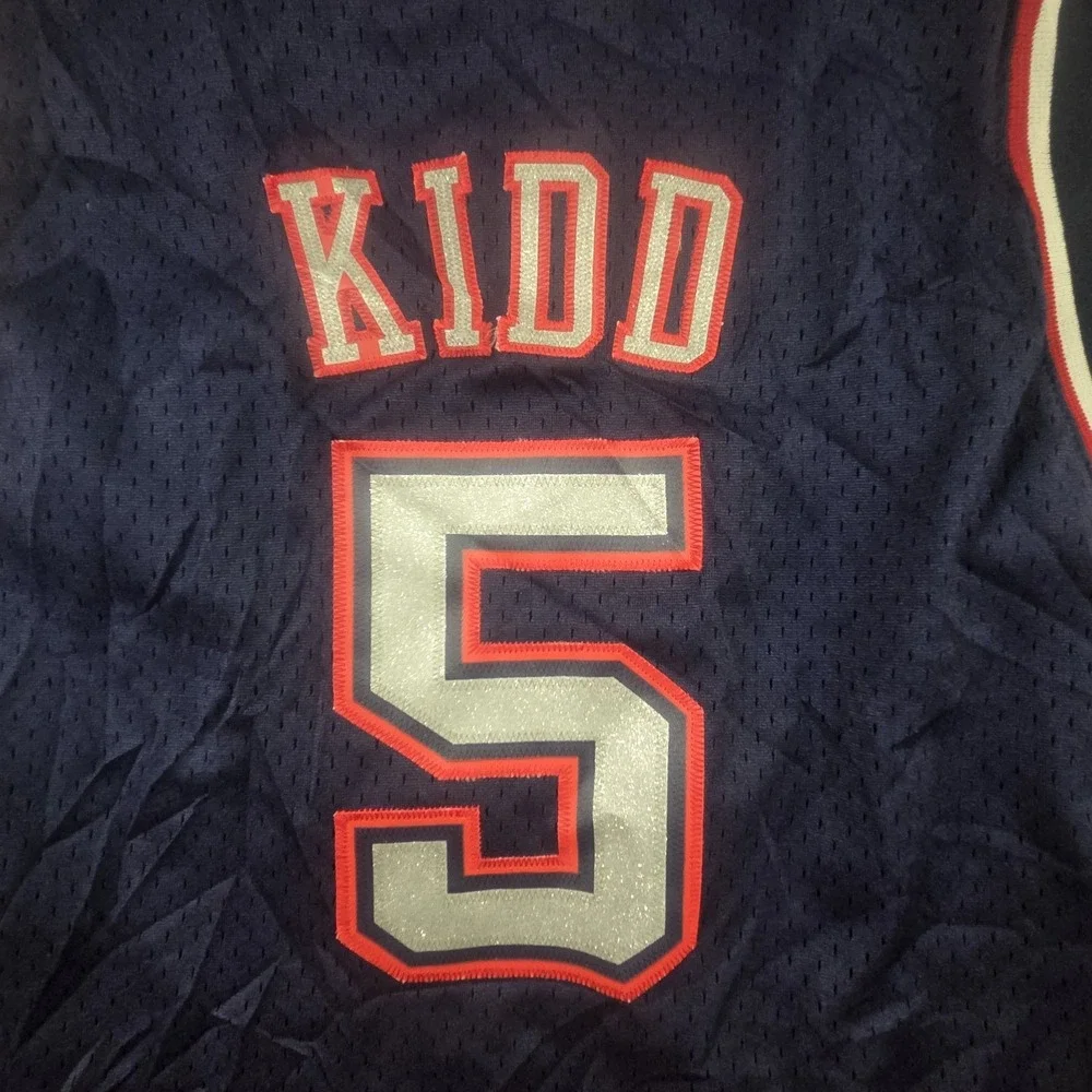 Vintage Jason Kidd New Jersey Nets Jersey Youth XL Reebok NBA Basketball Navy